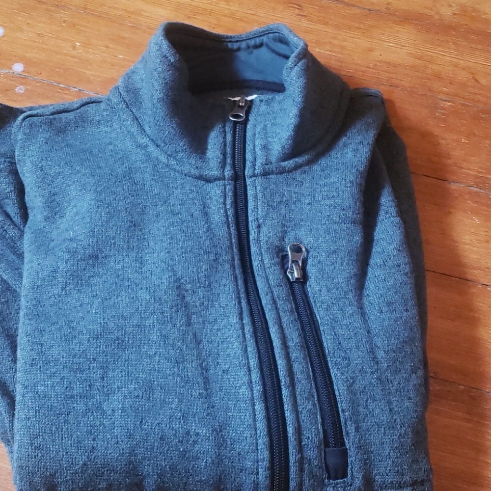 Dark green fleece jacket